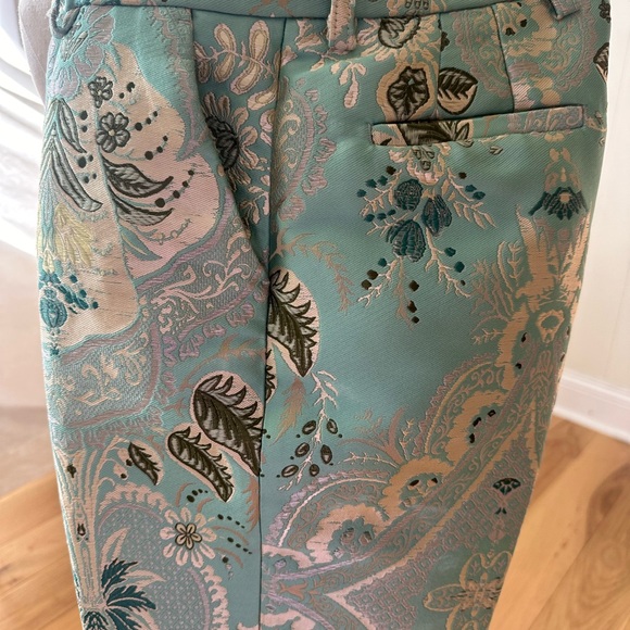 ETRO JACQUARD CIGARETTE TROUSERS- Size 40 Italian - Picture 2 of 16